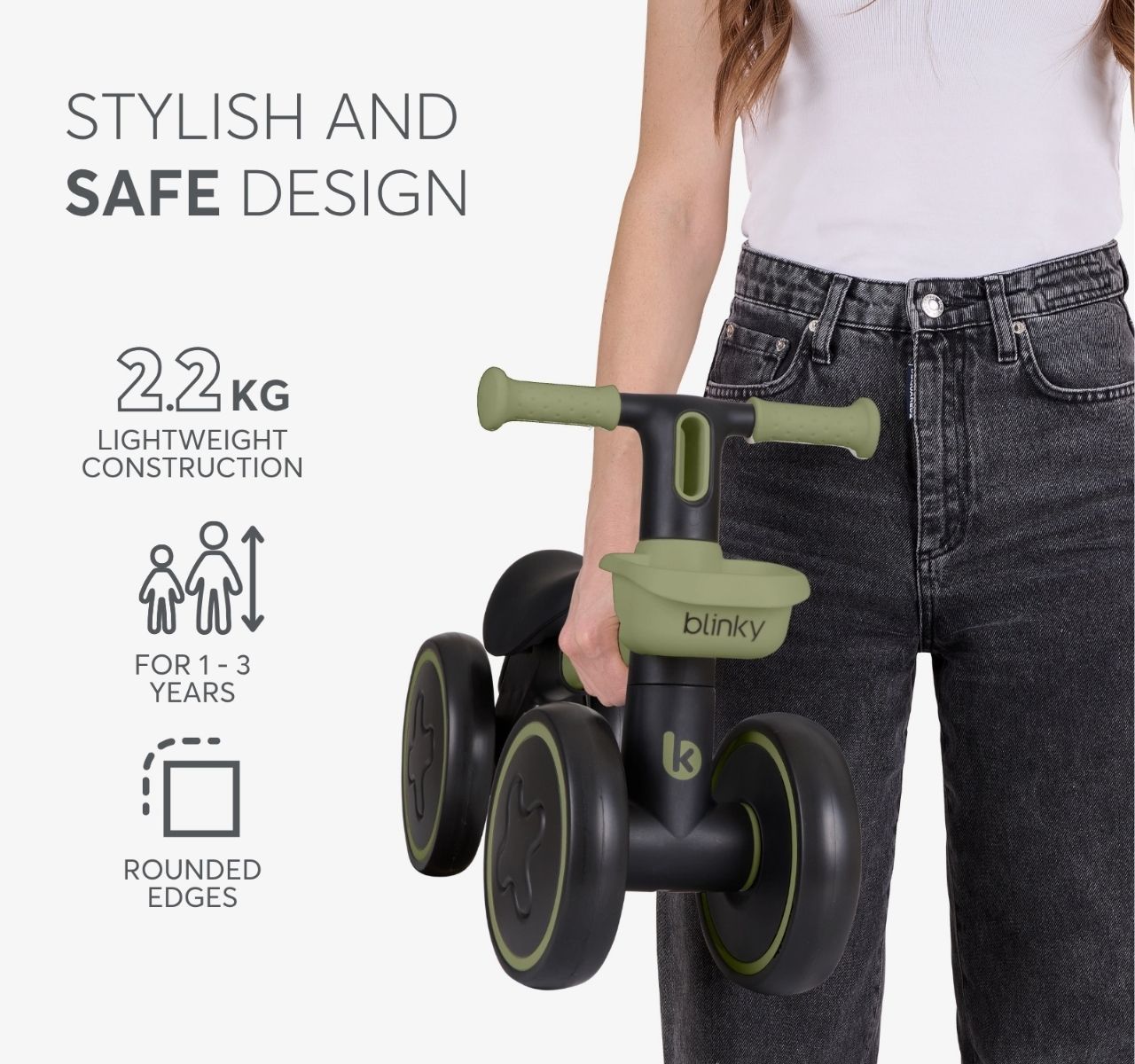 Kikka Boo Blinky guralica za bebe Green nosivosti do 22 kg