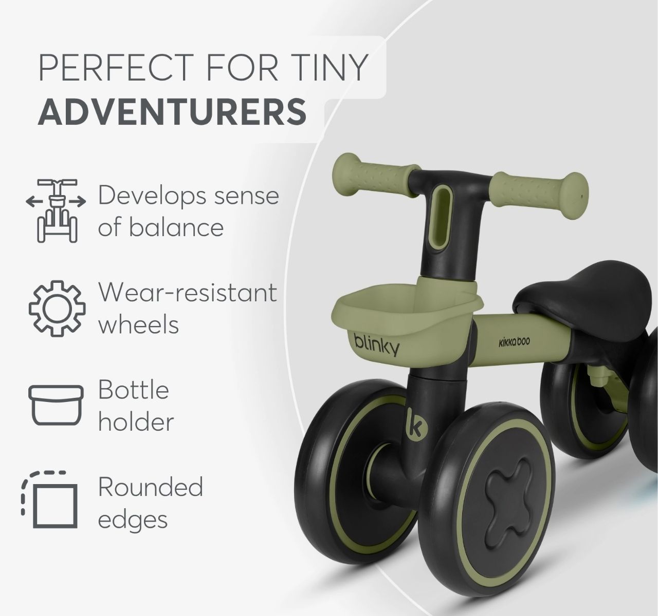Kikka Boo Blinky guralica za bebe Green-Happy kids
