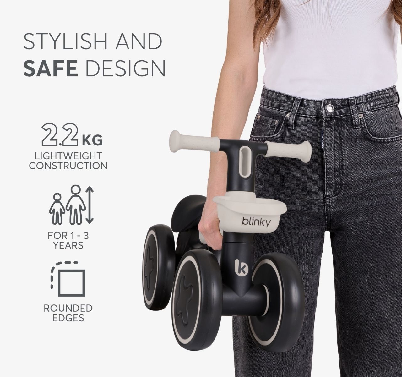   Kikka Boo Blinky guralica za bebe Ivory nosivosti do 22 kg-Happy kids