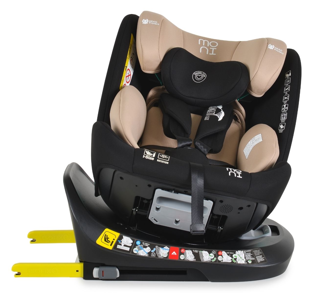 Moni Serengeti i-Size Isofix auto sedište za decu Beige sa rotacijom-Happy kids