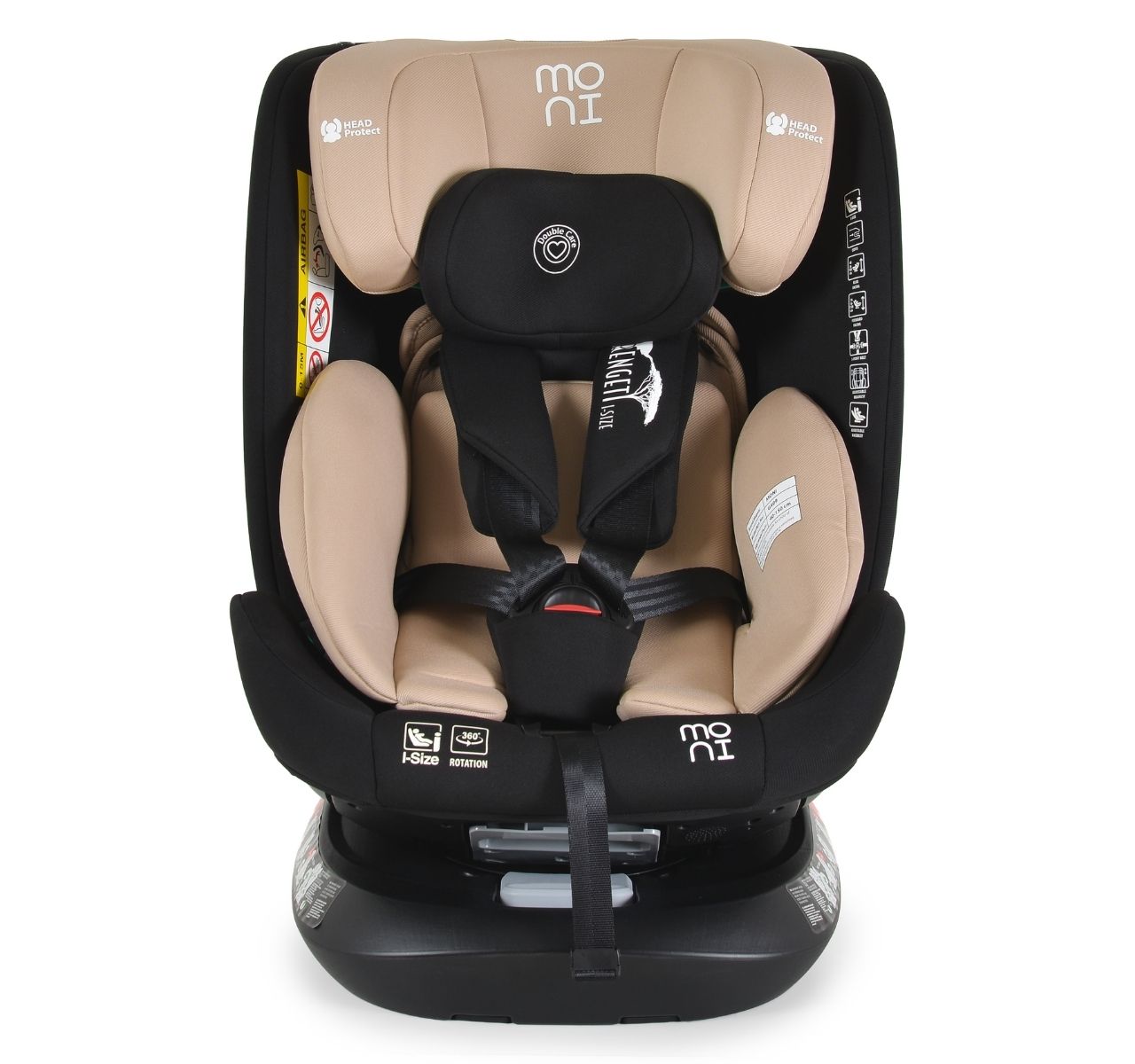 Moni Serengeti i-Size Isofix auto sedište za decu Beige-sa udobnim jastucima