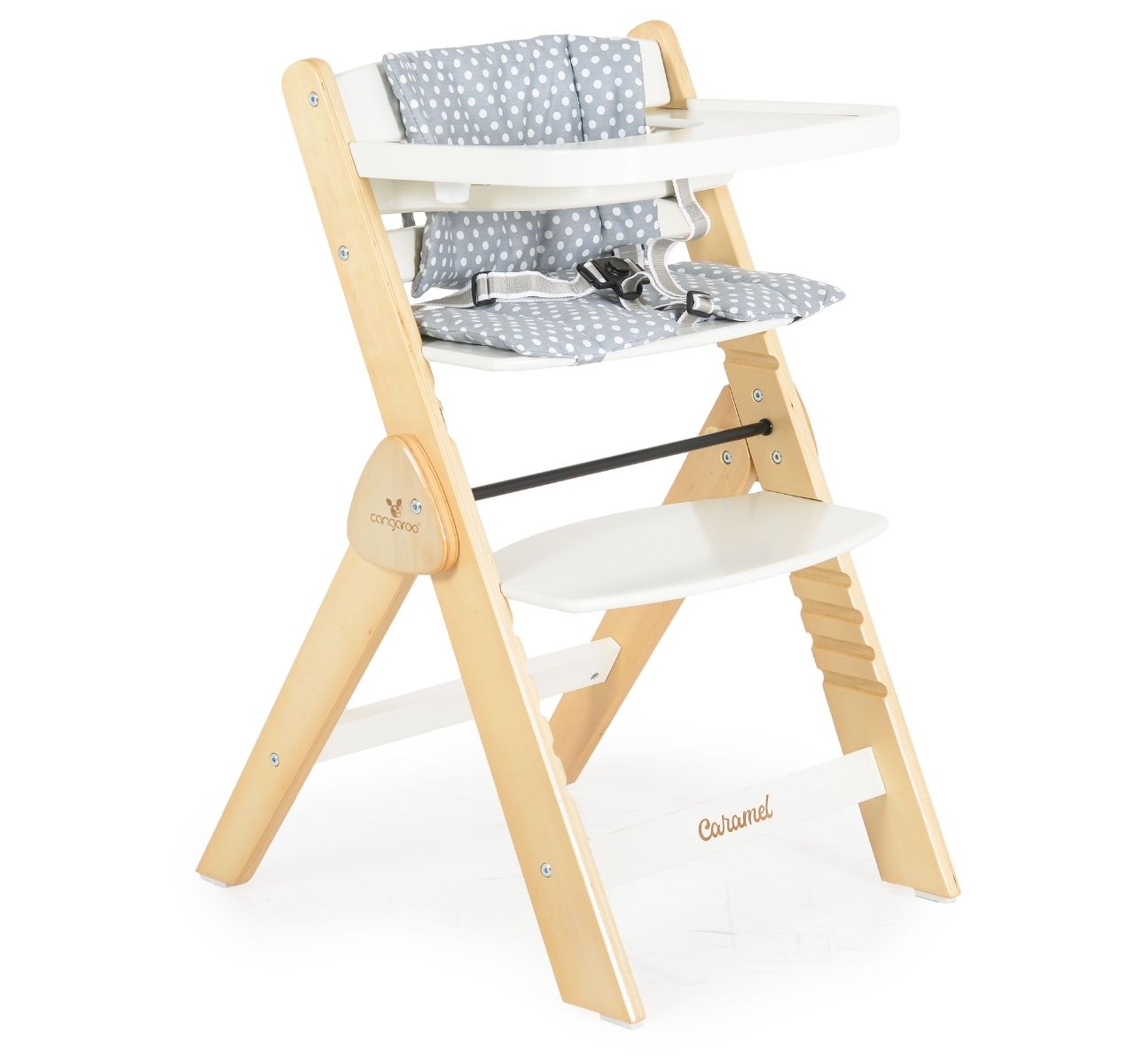   Cangaroo Caramel drvena hranilica za bebe White-Happy kids