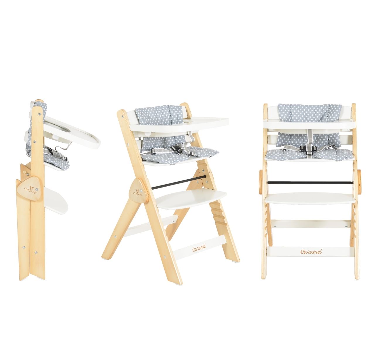   Cangaroo Caramel drvena hranilica za bebe White-Happy kids
