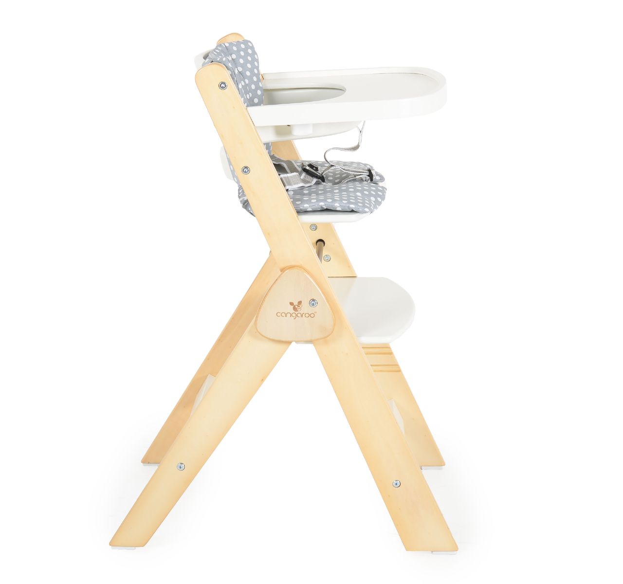   Cangaroo Caramel drvena hranilica za bebe White-bocni pogled