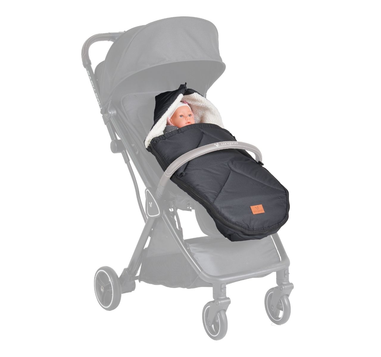 Cangaroo Luxe univerzalna zimska vreća za bebe Black-Happy kids