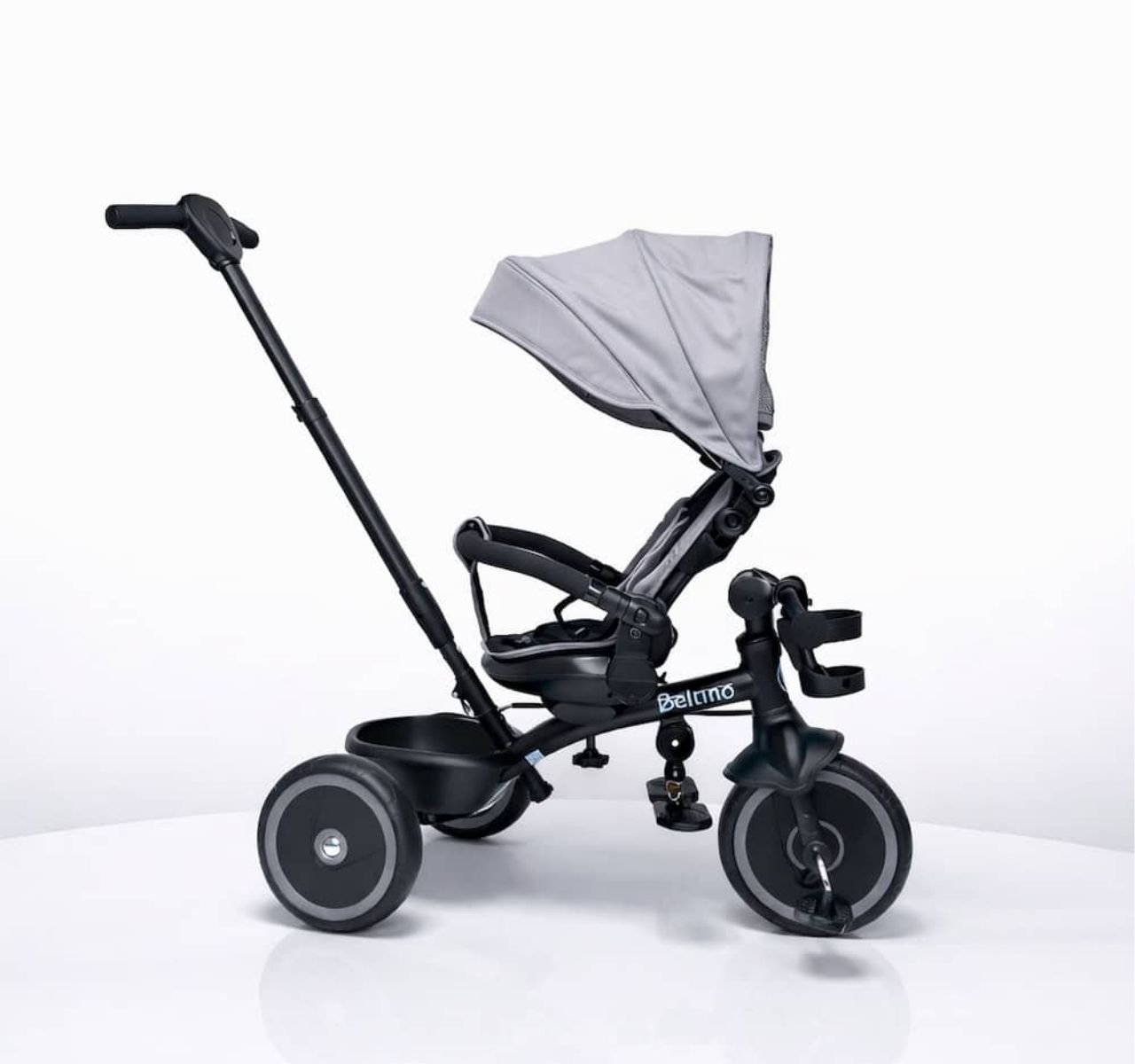 SM Beltino Nuovo Tricikl sa rotirajućim sedištem i ležećim položajem Grey -rotacija sedista-Happy kids