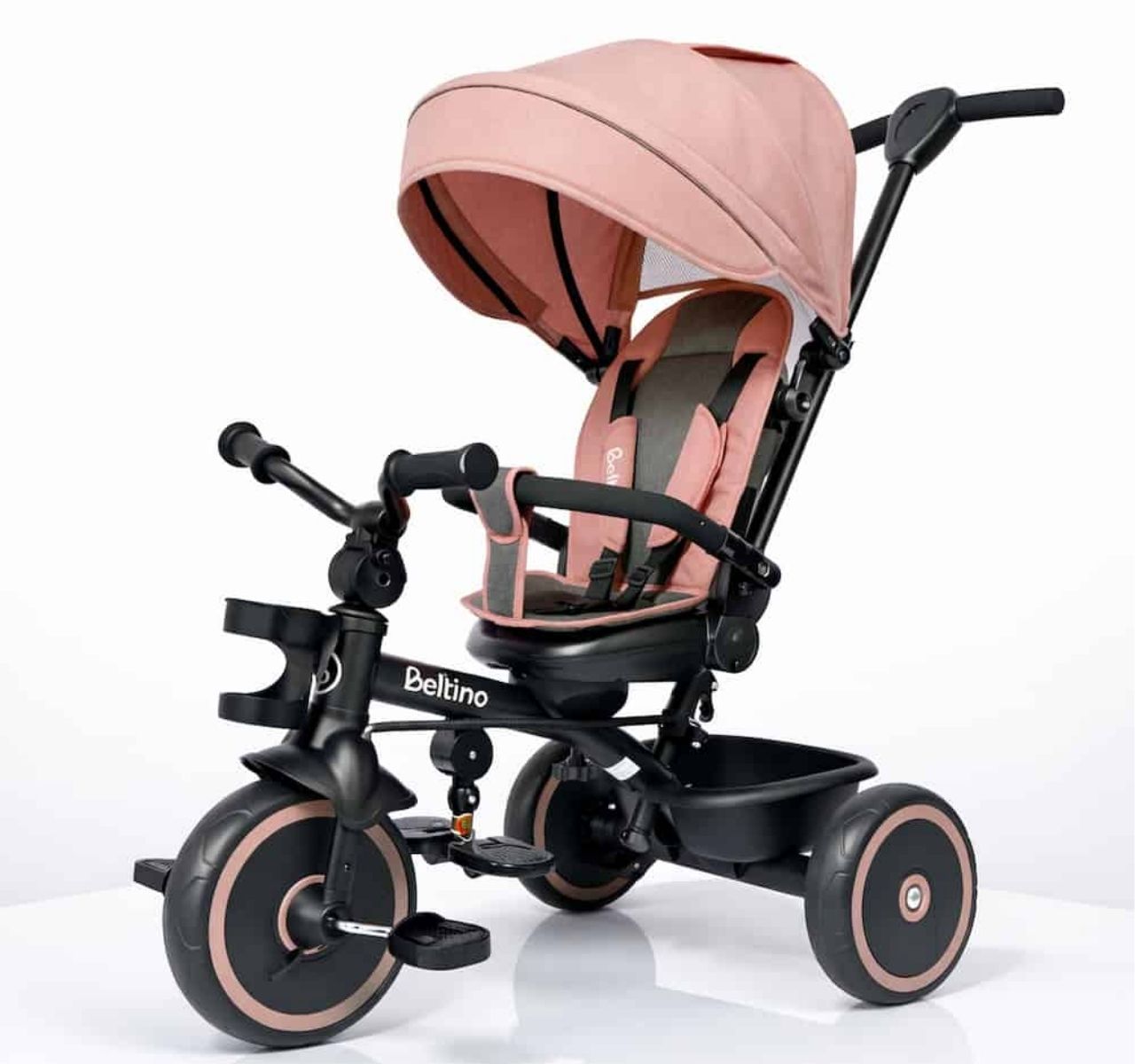 SM Beltino Nuovo Tricikl sa rotirajućim sedištem i ležećim položajem Pink