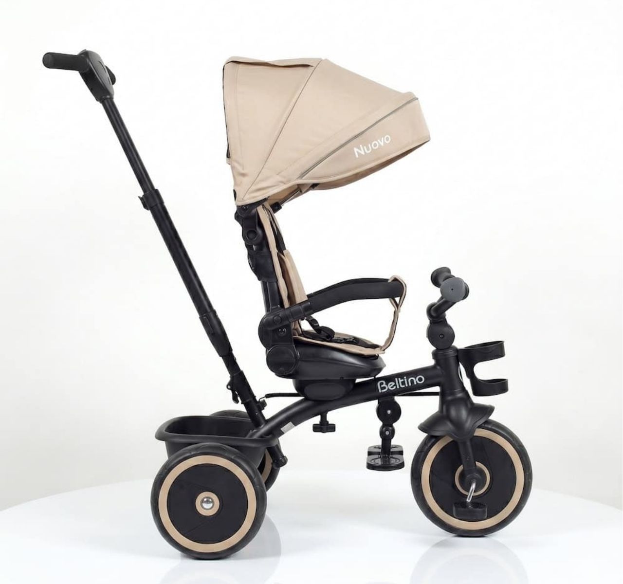SM Beltino Nuovo Tricikl sa rotirajućim sedištem i ležećim položajem Beige-Happy kids
