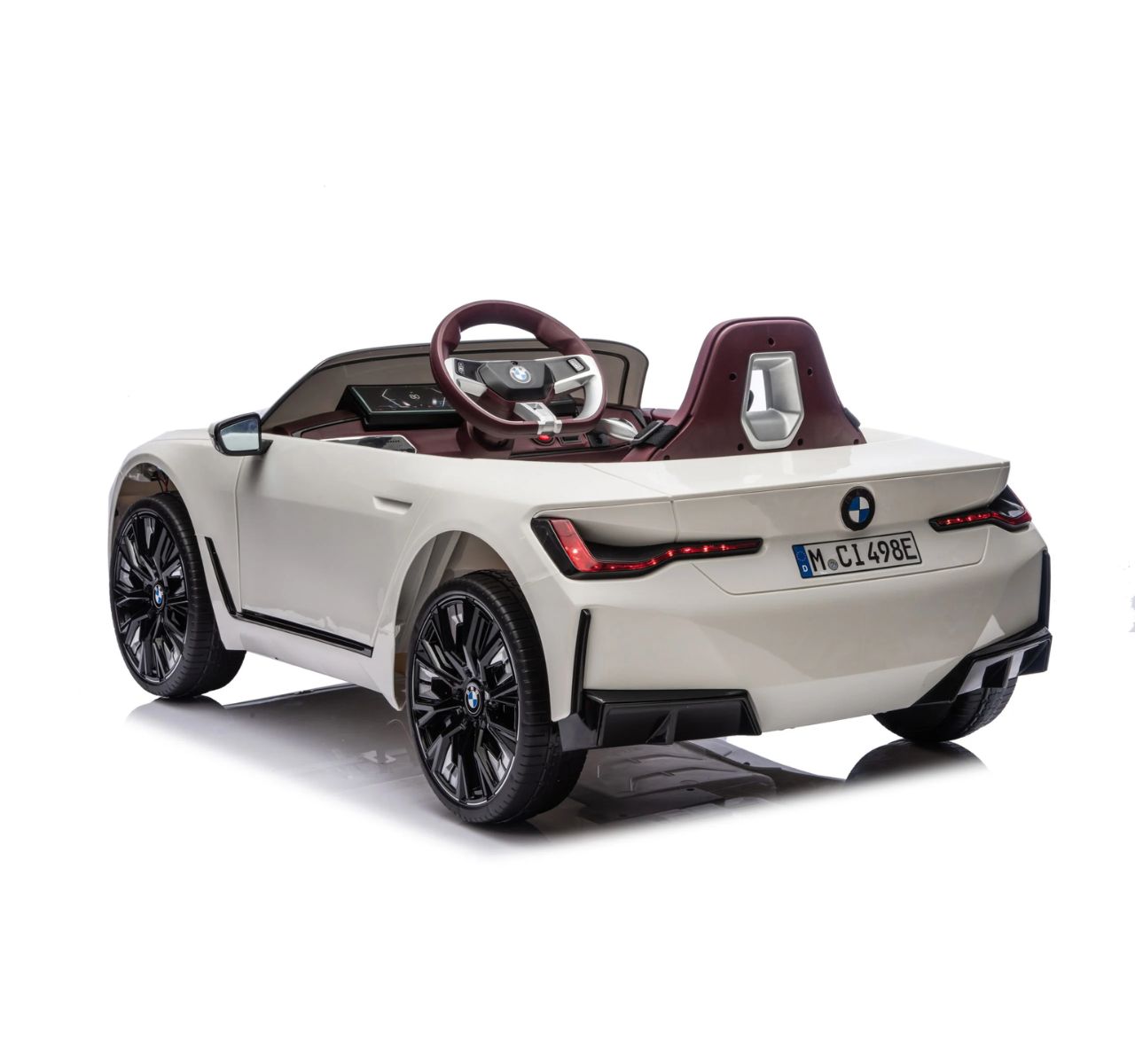 TS BMW I4 auto na akumulator 12V sa daljinskim upravljačem White-pogled od nazad