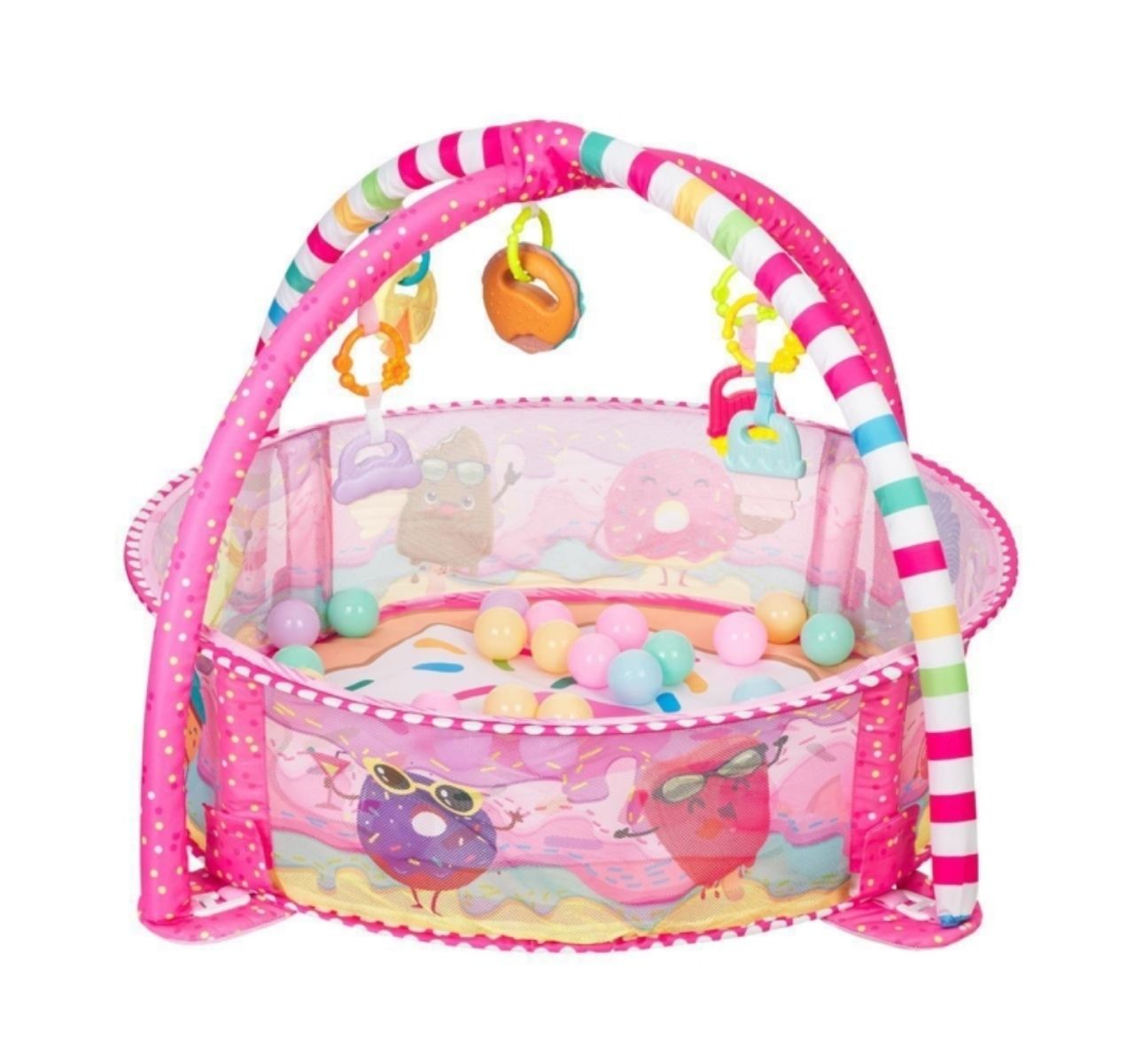 Kikka Boo Podloga za igru sa 30 loptica Marshmallow-Happy kids