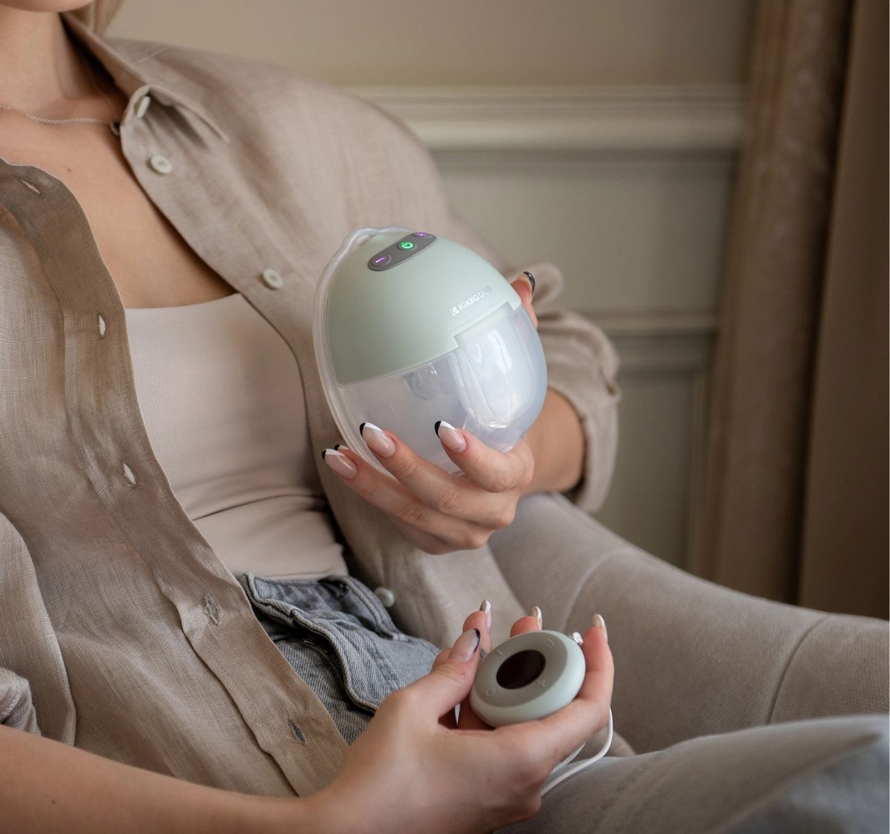 Kikka Boo Iris Hands Free električna pumpica za izmlazanje mleka sa daljinskim upravljačem Mint-Happy kids