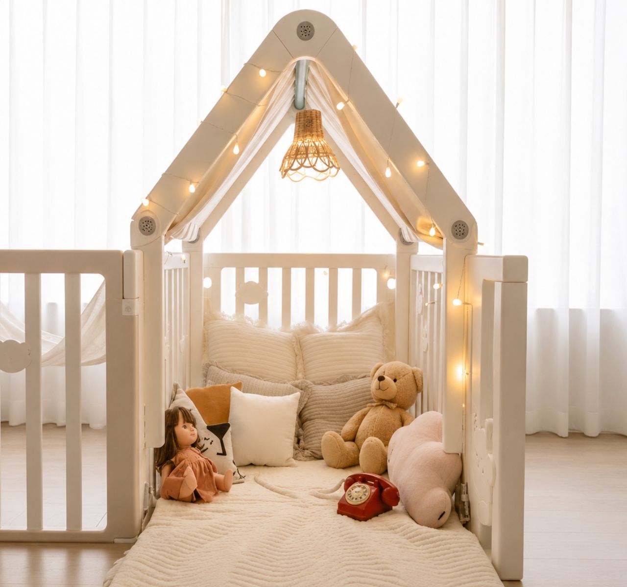 Only ogradica za bebe sa kućicom 180x200cm + GRATIS sklopiva podloga za igru-vizualno kucica