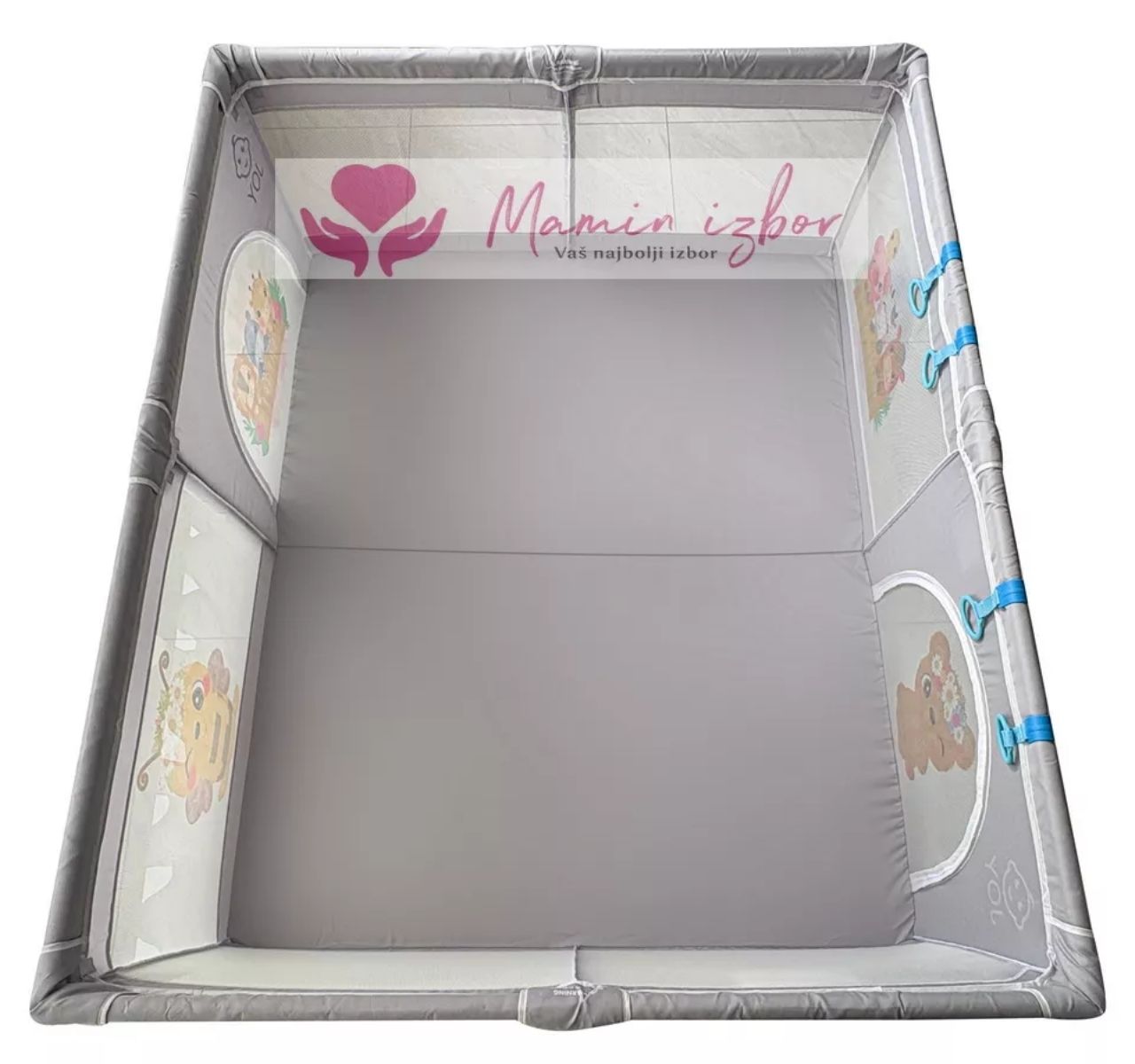   Joy ogradica za bebe 150x200 Siva+print-Happy kids