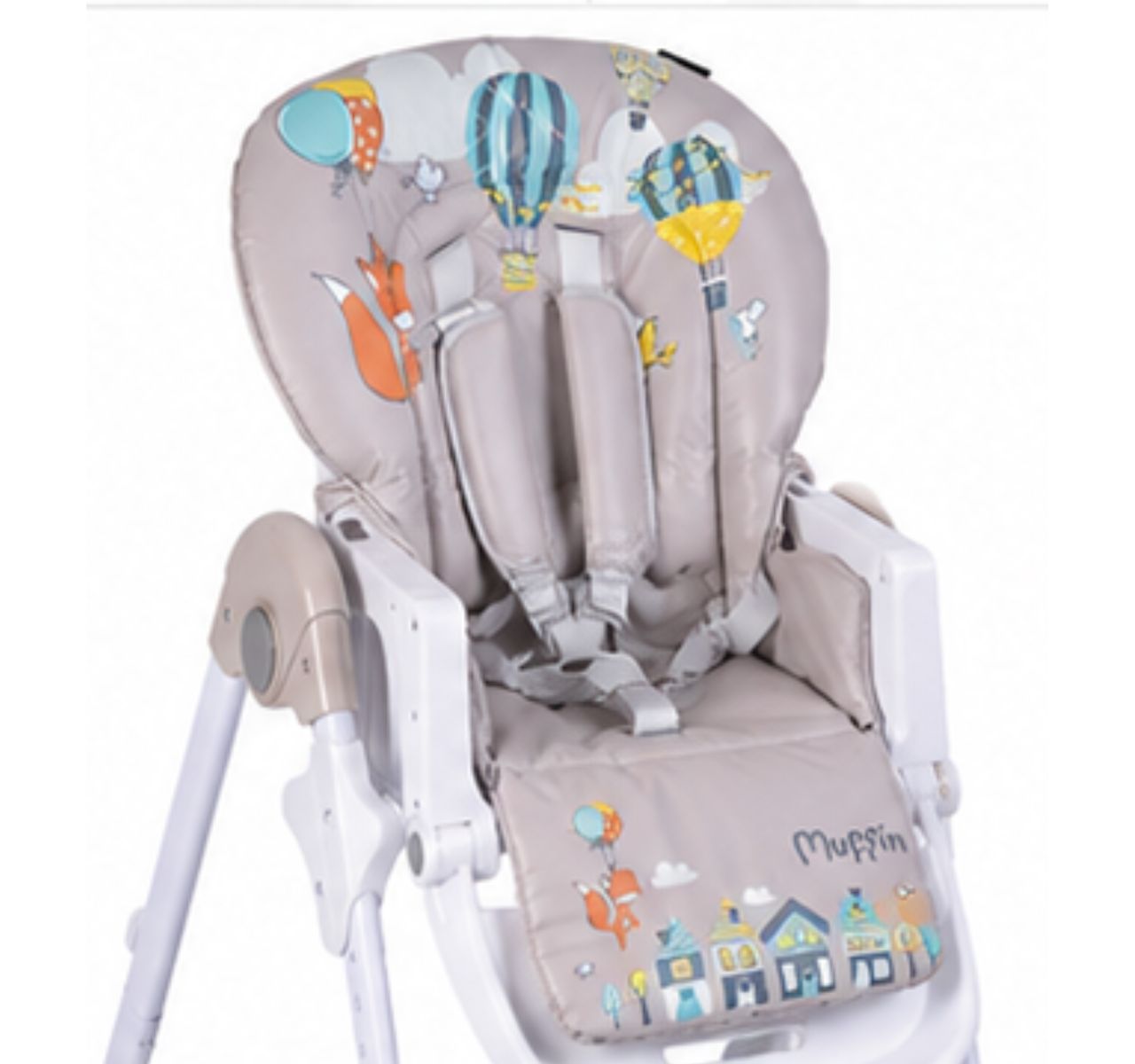 Moni Muffin hranilica za bebe Grey-vezivanje u pet tacaka