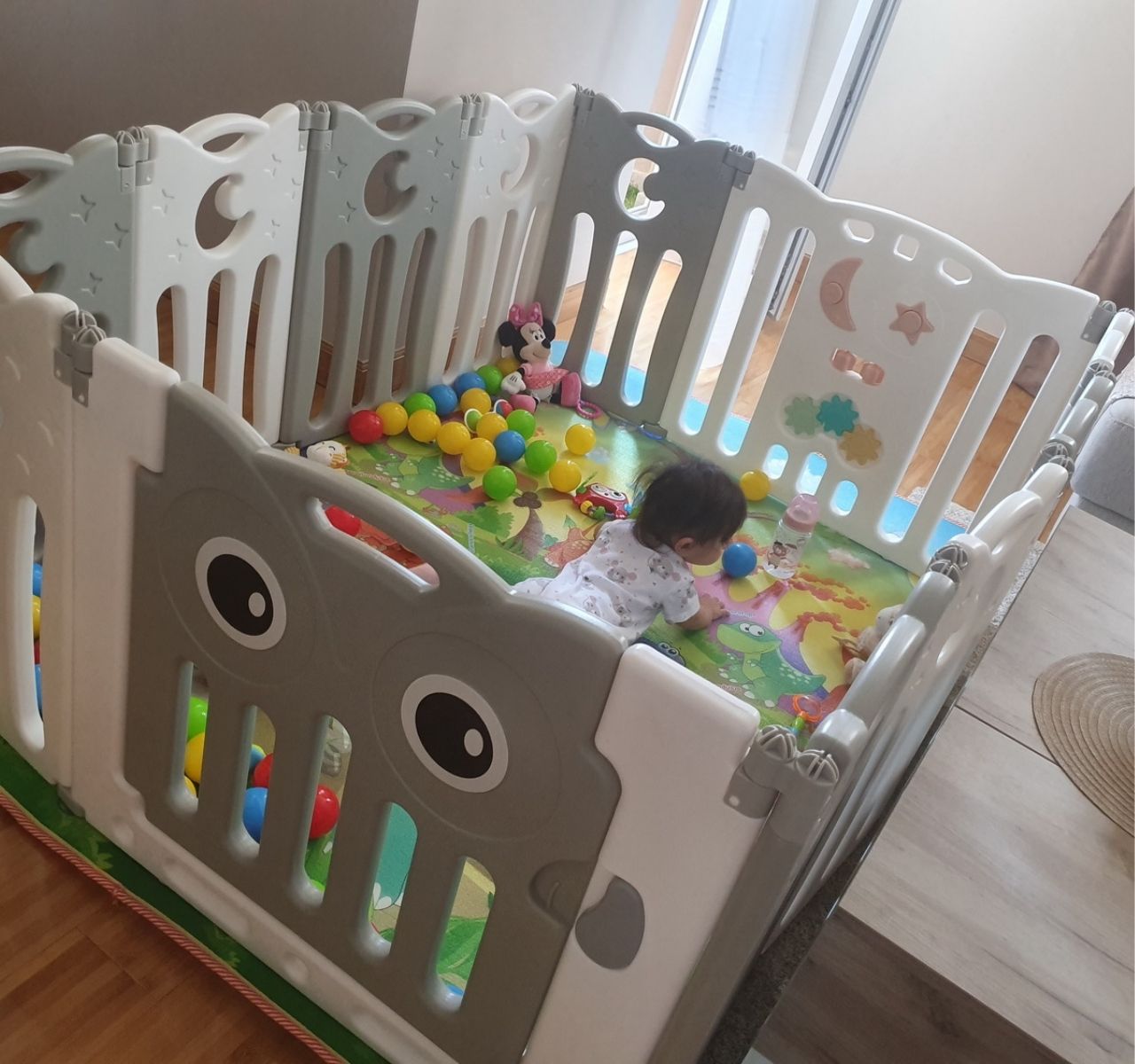 Feelkids Sovica ogradica za bebe Siva+bela