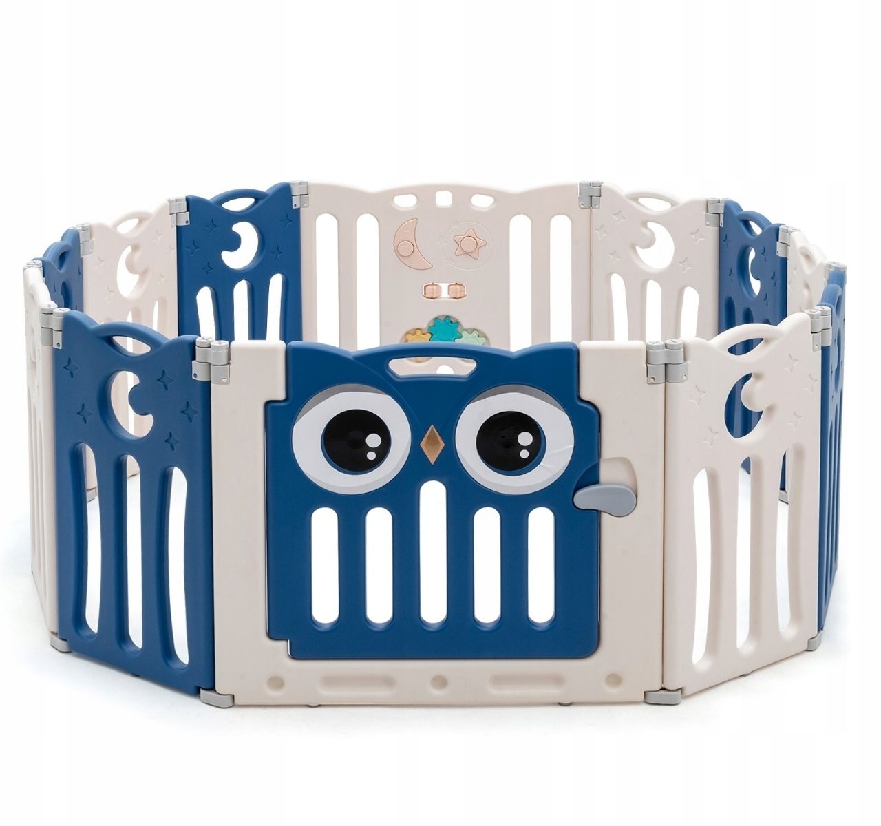   Feelkids Sovica sklopiva ogradica za bebe Teget+bela-Happy kids