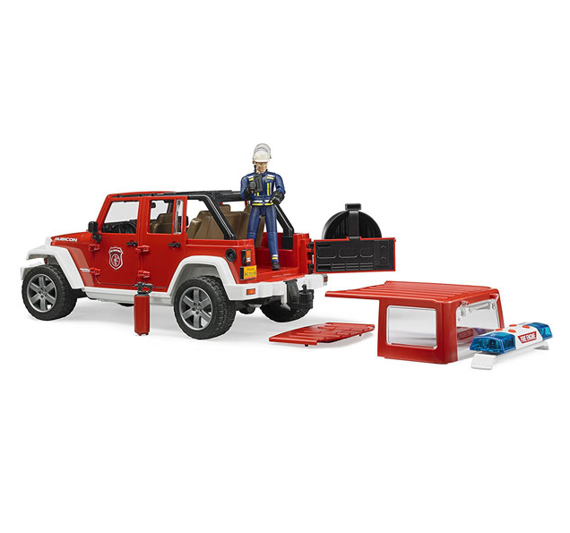 Bruder igračka Jeep Wrangler Unlimited Rubicon vatrogasni sa figurom-025281
